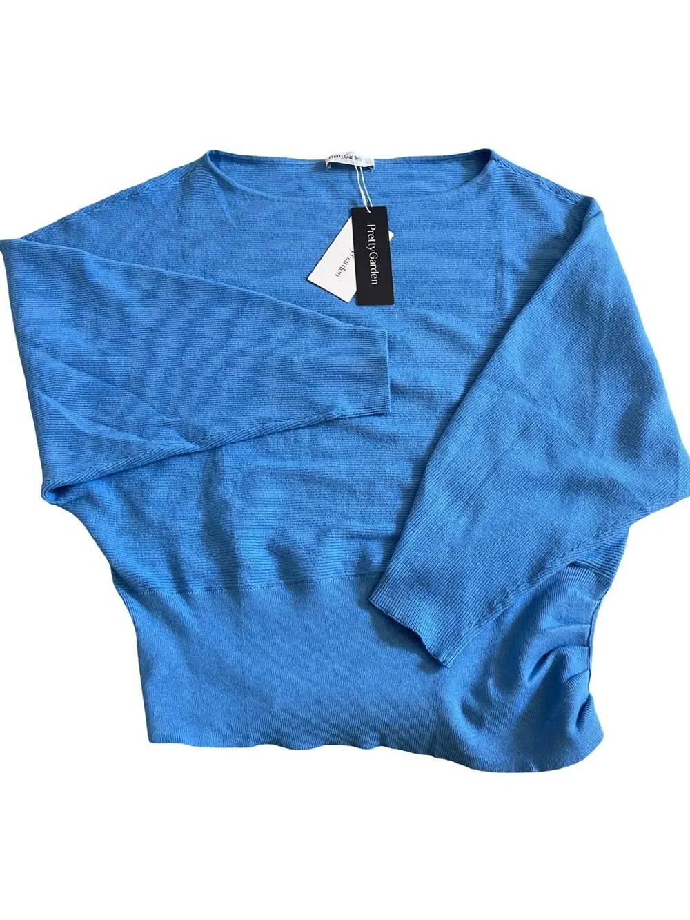 NWT PrettyGarden Boatneck Batwing Knit Sweater – Cerulean Blue size L
